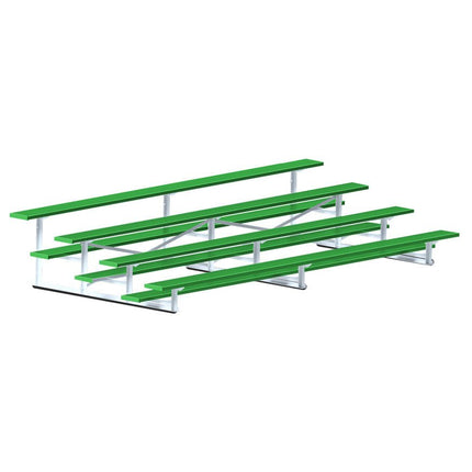 Jaypro Sports Bleacher - 15 ft. (4 Row - Single Foot Plank) - Standard, Outdoor (Powder Coated) BLCH-4PC - Play and Sync