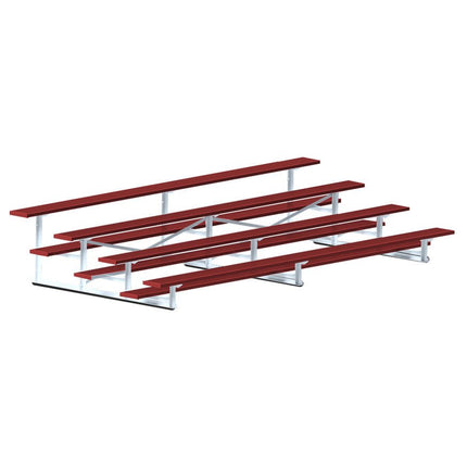 Jaypro Sports Bleacher - 15 ft. (4 Row - Single Foot Plank) - Standard, Outdoor (Powder Coated) BLCH-4PC - Play and Sync