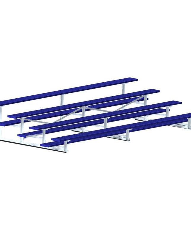 Jaypro Sports Bleacher - 15 ft. (4 Row - Single Foot Plank) - Standard, Outdoor (Powder Coated) BLCH-4PC - Play and Sync
