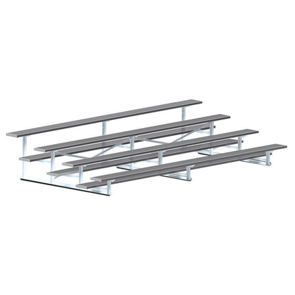 Jaypro Sports Bleacher - 15 ft. (4 Row - Single Foot Plank) - Standard, Outdoor (Powder Coated) BLCH-4PC - Play and Sync