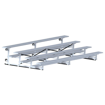 Jaypro Sports Bleacher - 15 ft. (4 Row - Single Foot Plank) - Tip & Roll | BLCH - 4TRG BLCH-4TRG - Play and Sync