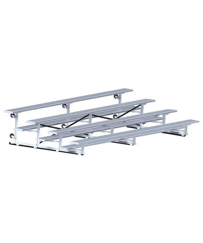 Jaypro Sports Bleacher - 15 ft. (4 Row - Single Foot Plank) - Tip & Roll | BLCH - 4TRG BLCH-4TRG - Play and Sync