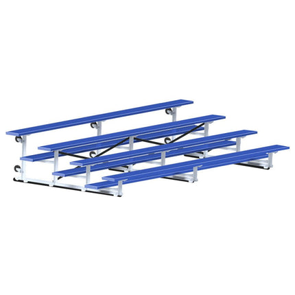 Jaypro Sports Bleacher - 15 ft. (4 Row - Single Foot Plank) - Tip & Roll (Powder Coated) BLCH-4TRGPC - Play and Sync