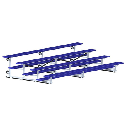 Jaypro Sports Bleacher - 15 ft. (4 Row - Single Foot Plank) - Tip & Roll (Powder Coated) BLCH-4TRGPC - Play and Sync