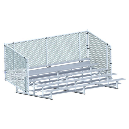 Jaypro Sports Bleacher - 15 ft. (5 Row - Single Foot Plank with Chain Link Rail) - Enclosed | BLCH - 5C BLCH-5C - Play and Sync