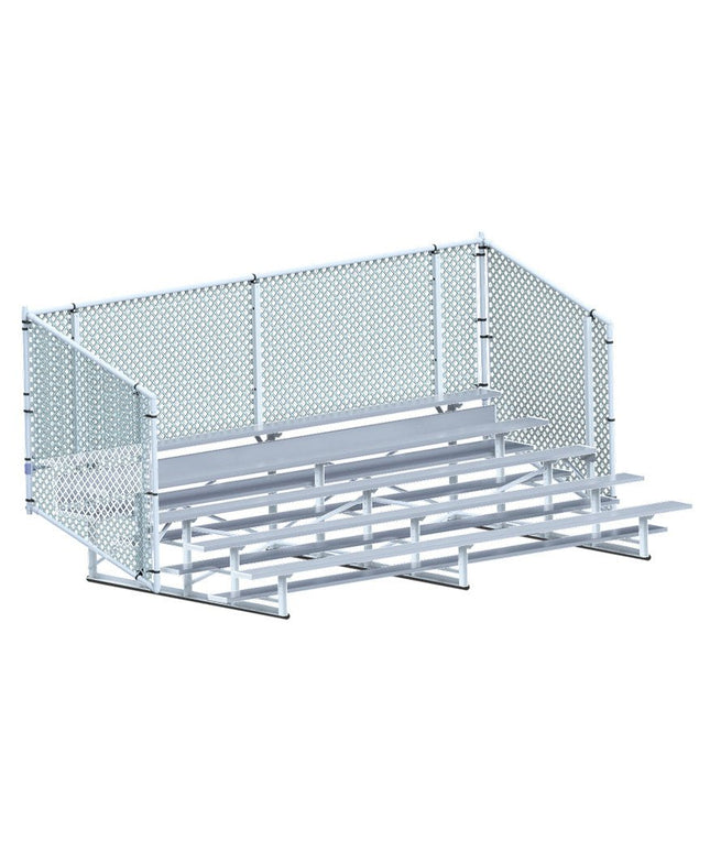 Jaypro Sports Bleacher - 15 ft. (5 Row - Single Foot Plank with Chain Link Rail) - Enclosed | BLCH - 5C BLCH-5C - Play and Sync