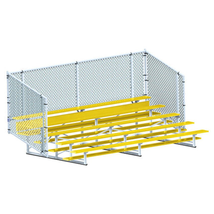 Jaypro Sports Bleacher - 15 ft. (5 Row - Single Foot Plank with Chain Link Rail) - Enclosed (Powder Coated) BLCH-5CPC - Play and Sync