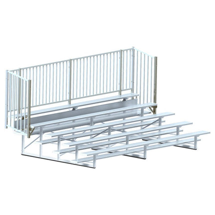 Jaypro Sports Bleacher - 15 ft. (5 Row - Single Foot Plank, with Guard Rail) - Enclosed | BLCH - 5GR BLCH-5GR - Play and Sync