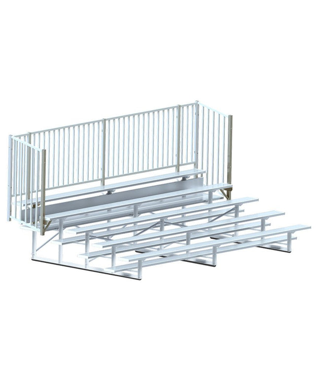 Jaypro Sports Bleacher - 15 ft. (5 Row - Single Foot Plank, with Guard Rail) - Enclosed | BLCH - 5GR BLCH-5GR - Play and Sync