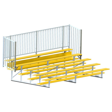Jaypro Sports Bleacher - 15 ft. (5 Row - Single Foot Plank, with Guard Rail) - Enclosed (Powder Coated) BLCH-5GRPC - Play and Sync
