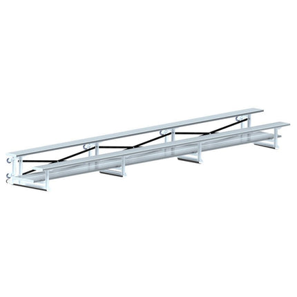 Jaypro Sports Bleacher - 21 ft. (2 Row - Double Foot Plank) - Tip & Roll | BLDP - 221TRG BLDP-221TRG - Play and Sync