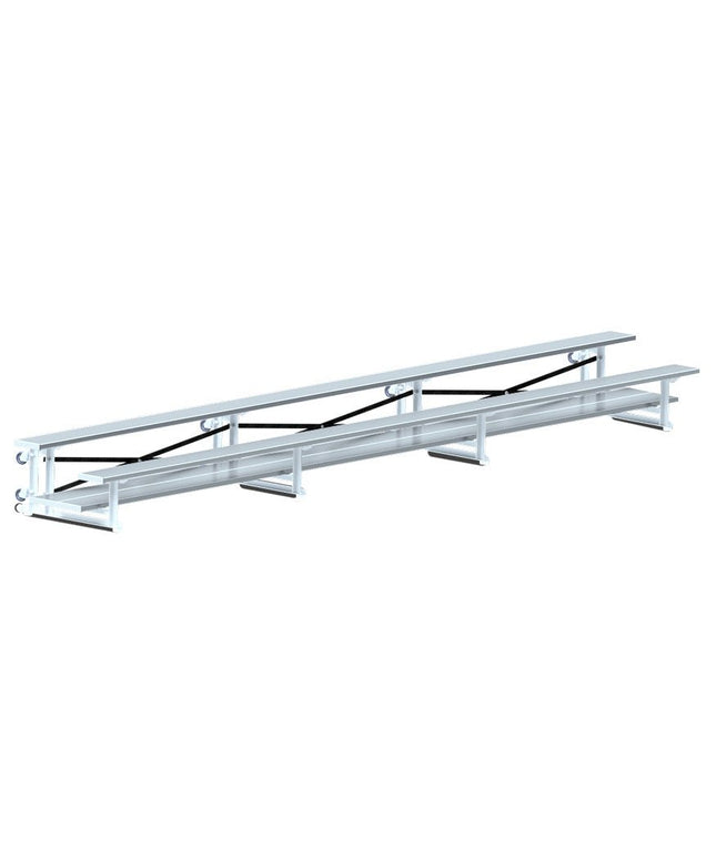 Jaypro Sports Bleacher - 21 ft. (2 Row - Double Foot Plank) - Tip & Roll | BLDP - 221TRG BLDP-221TRG - Play and Sync