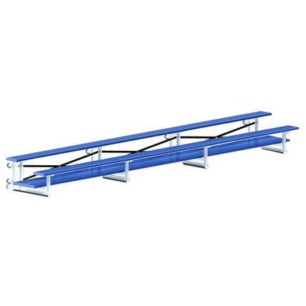 Jaypro Sports Bleacher - 21 ft. (2 Row - Double Foot Plank) - Tip & Roll (Powder Coated) BLDP-221TRGPC - Play and Sync