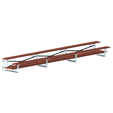 Jaypro Sports Bleacher - 21 ft. (2 Row - Double Foot Plank) - Tip & Roll (Powder Coated) BLDP-221TRGPC - Play and Sync
