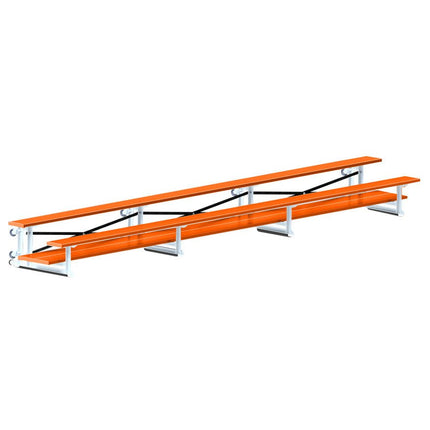 Jaypro Sports Bleacher - 21 ft. (2 Row - Double Foot Plank) - Tip & Roll (Powder Coated) BLDP-221TRGPC - Play and Sync