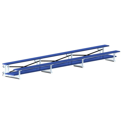 Jaypro Sports Bleacher - 21 ft. (2 Row - Double Foot Plank) - Tip & Roll (Powder Coated) BLDP-221TRGPC - Play and Sync
