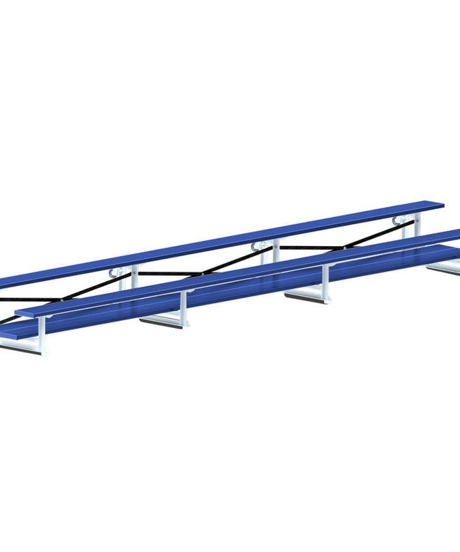 Jaypro Sports Bleacher - 21 ft. (2 Row - Double Foot Plank) - Tip & Roll (Powder Coated) BLDP-221TRGPC - Play and Sync