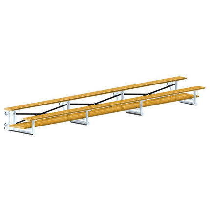 Jaypro Sports Bleacher - 21 ft. (2 Row - Double Foot Plank) - Tip & Roll (Powder Coated) BLDP-221TRGPC - Play and Sync