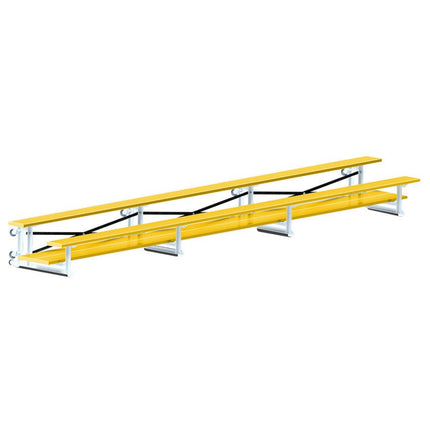 Jaypro Sports Bleacher - 21 ft. (2 Row - Double Foot Plank) - Tip & Roll (Powder Coated) BLDP-221TRGPC - Play and Sync