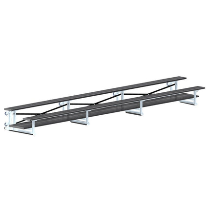 Jaypro Sports Bleacher - 21 ft. (2 Row - Double Foot Plank) - Tip & Roll (Powder Coated) BLDP-221TRGPC - Play and Sync