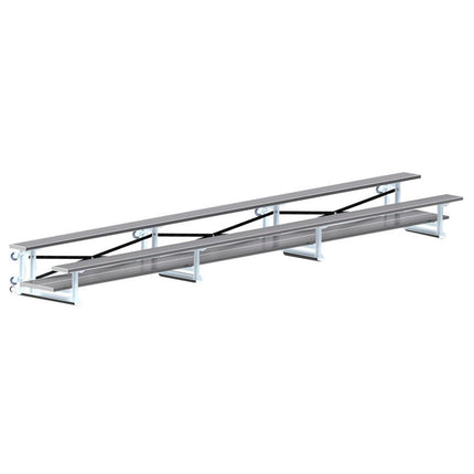Jaypro Sports Bleacher - 21 ft. (2 Row - Double Foot Plank) - Tip & Roll (Powder Coated) BLDP-221TRGPC - Play and Sync