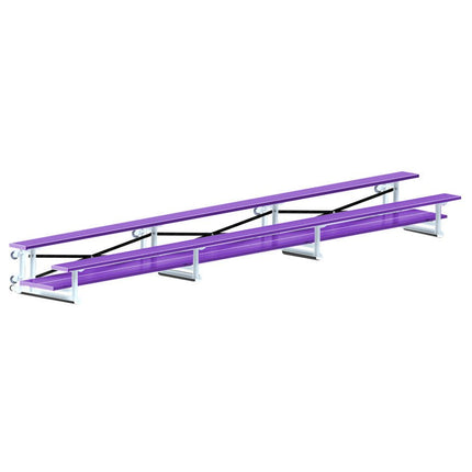 Jaypro Sports Bleacher - 21 ft. (2 Row - Double Foot Plank) - Tip & Roll (Powder Coated) BLDP-221TRGPC - Play and Sync