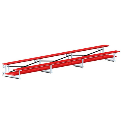 Jaypro Sports Bleacher - 21 ft. (2 Row - Double Foot Plank) - Tip & Roll (Powder Coated) BLDP-221TRGPC - Play and Sync