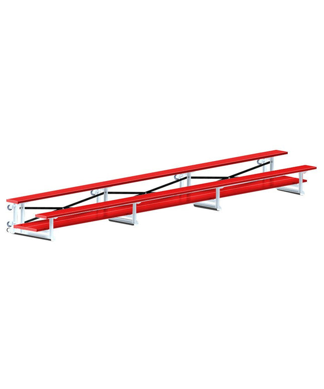 Jaypro Sports Bleacher - 21 ft. (2 Row - Double Foot Plank) - Tip & Roll (Powder Coated) BLDP-221TRGPC - Play and Sync