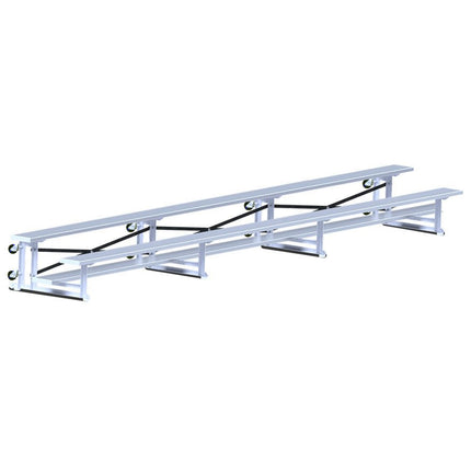 Jaypro Sports Bleacher - 21 ft. (2 Row - Single Foot Plank) - Tip & Roll | BLCH - 221TRG BLCH-221TRG - Play and Sync