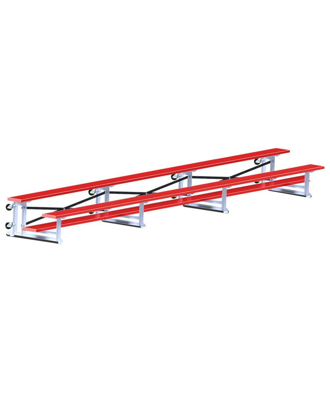 Jaypro Sports Bleacher - 21 ft. (2 Row - Single Foot Plank) - Tip & Roll (Powder Coated) BLCH-221TRGPC - Play and Sync