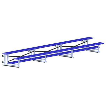 Jaypro Sports Bleacher - 21 ft. (2 Row - Single Foot Plank) - Tip & Roll (Powder Coated) BLCH-221TRGPC - Play and Sync