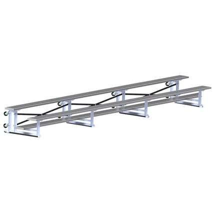 Jaypro Sports Bleacher - 21 ft. (2 Row - Single Foot Plank) - Tip & Roll (Powder Coated) BLCH-221TRGPC - Play and Sync