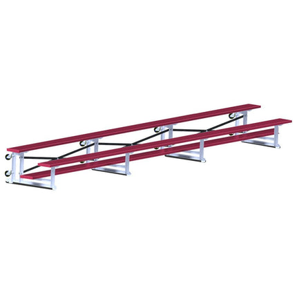 Jaypro Sports Bleacher - 21 ft. (2 Row - Single Foot Plank) - Tip & Roll (Powder Coated) BLCH-221TRGPC - Play and Sync