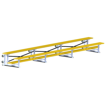 Jaypro Sports Bleacher - 21 ft. (2 Row - Single Foot Plank) - Tip & Roll (Powder Coated) BLCH-221TRGPC - Play and Sync