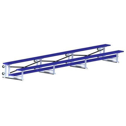 Jaypro Sports Bleacher - 21 ft. (2 Row - Single Foot Plank) - Tip & Roll (Powder Coated) BLCH-221TRGPC - Play and Sync