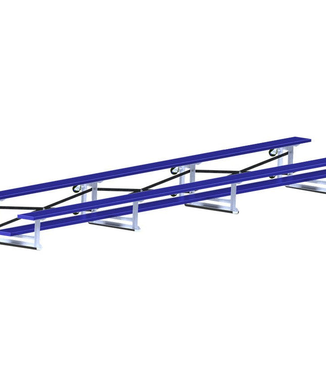 Jaypro Sports Bleacher - 21 ft. (2 Row - Single Foot Plank) - Tip & Roll (Powder Coated) BLCH-221TRGPC - Play and Sync