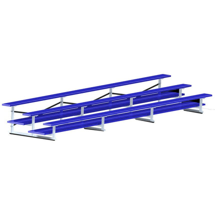 Jaypro Sports Bleacher - 21 ft. (3 Row - Double Foot Plank) - All Aluminum (Powder Coated) BLDP-321ALPC - Play and Sync