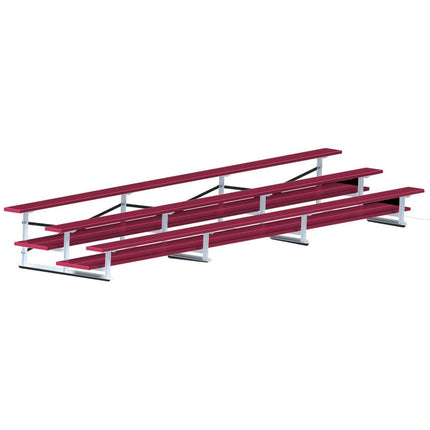 Jaypro Sports Bleacher - 21 ft. (3 Row - Double Foot Plank) - All Aluminum (Powder Coated) BLDP-321ALPC - Play and Sync