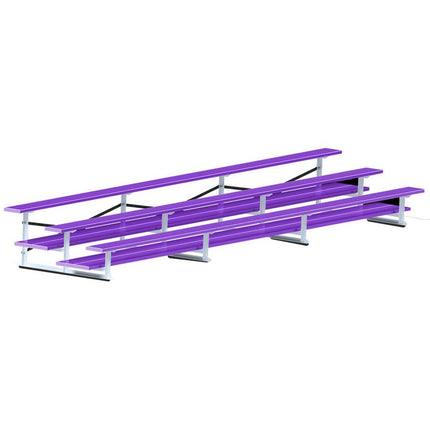 Jaypro Sports Bleacher - 21 ft. (3 Row - Double Foot Plank) - All Aluminum (Powder Coated) BLDP-321ALPC - Play and Sync