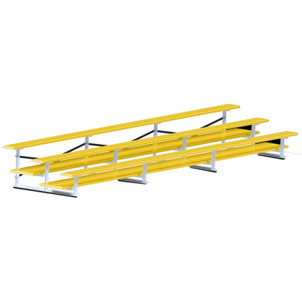 Jaypro Sports Bleacher - 21 ft. (3 Row - Double Foot Plank) - All Aluminum (Powder Coated) BLDP-321ALPC - Play and Sync