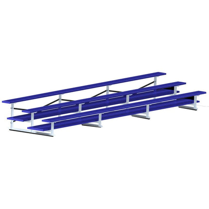 Jaypro Sports Bleacher - 21 ft. (3 Row - Double Foot Plank) - All Aluminum (Powder Coated) BLDP-321ALPC - Play and Sync