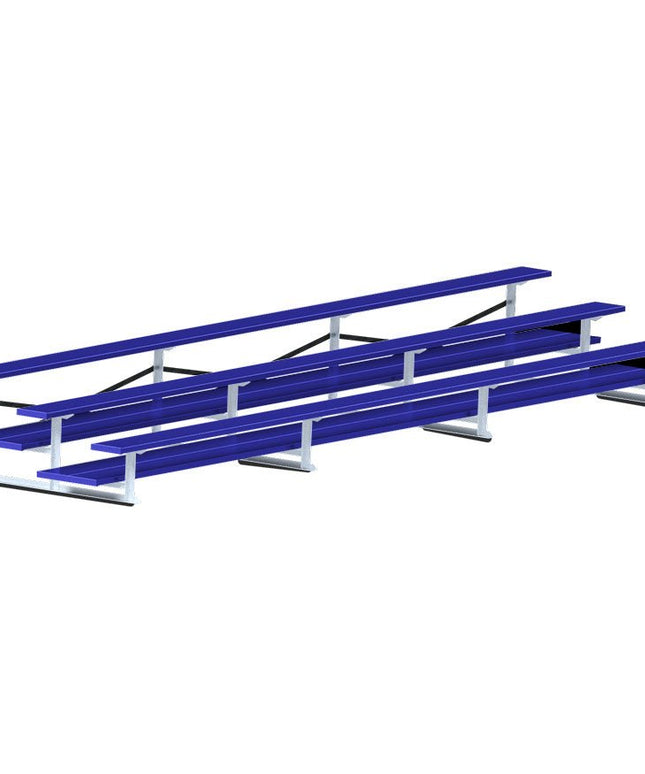 Jaypro Sports Bleacher - 21 ft. (3 Row - Double Foot Plank) - All Aluminum (Powder Coated) BLDP-321ALPC - Play and Sync