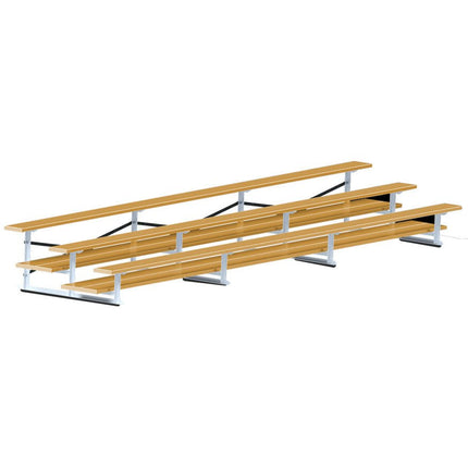 Jaypro Sports Bleacher - 21 ft. (3 Row - Double Foot Plank) - All Aluminum (Powder Coated) BLDP-321ALPC - Play and Sync