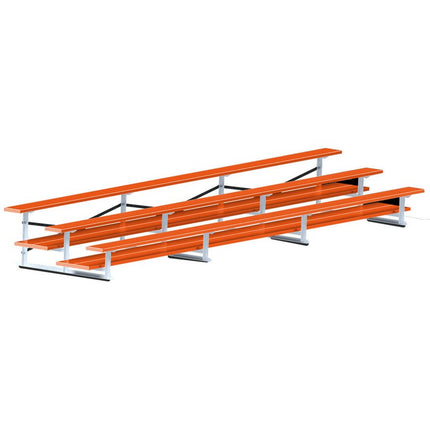 Jaypro Sports Bleacher - 21 ft. (3 Row - Double Foot Plank) - All Aluminum (Powder Coated) BLDP-321ALPC - Play and Sync