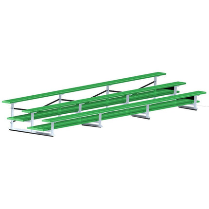 Jaypro Sports Bleacher - 21 ft. (3 Row - Double Foot Plank) - All Aluminum (Powder Coated) BLDP-321ALPC - Play and Sync