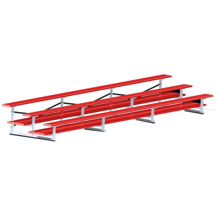 Jaypro Sports Bleacher - 21 ft. (3 Row - Double Foot Plank) - All Aluminum (Powder Coated) BLDP-321ALPC - Play and Sync