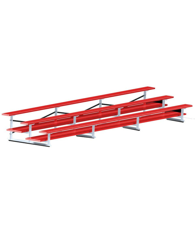 Jaypro Sports Bleacher - 21 ft. (3 Row - Double Foot Plank) - All Aluminum (Powder Coated) BLDP-321ALPC - Play and Sync