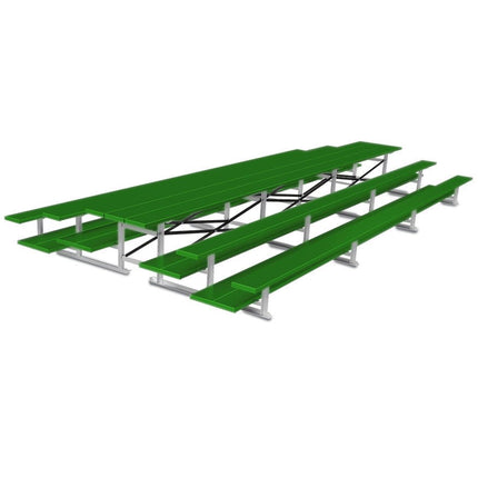 Jaypro Sports Bleacher - 21 ft. (3 Row - Double Foot Plank) - Back - To - Back (Powder Coated) BTDP-321PC - Play and Sync