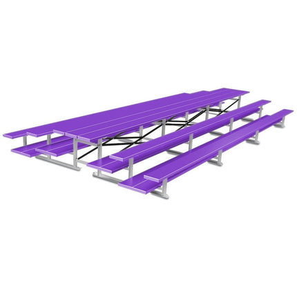 Jaypro Sports Bleacher - 21 ft. (3 Row - Double Foot Plank) - Back - To - Back (Powder Coated) BTDP-321PC - Play and Sync