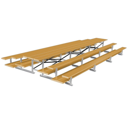 Jaypro Sports Bleacher - 21 ft. (3 Row - Double Foot Plank) - Back - To - Back (Powder Coated) BTDP-321PC - Play and Sync